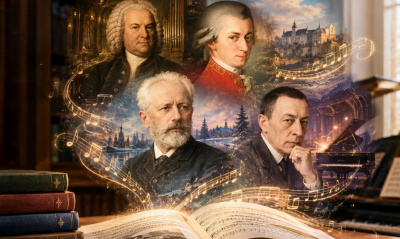 Книжная выставка «Музыкальное эхо: Книги о людях, создавших мировые шедевры»